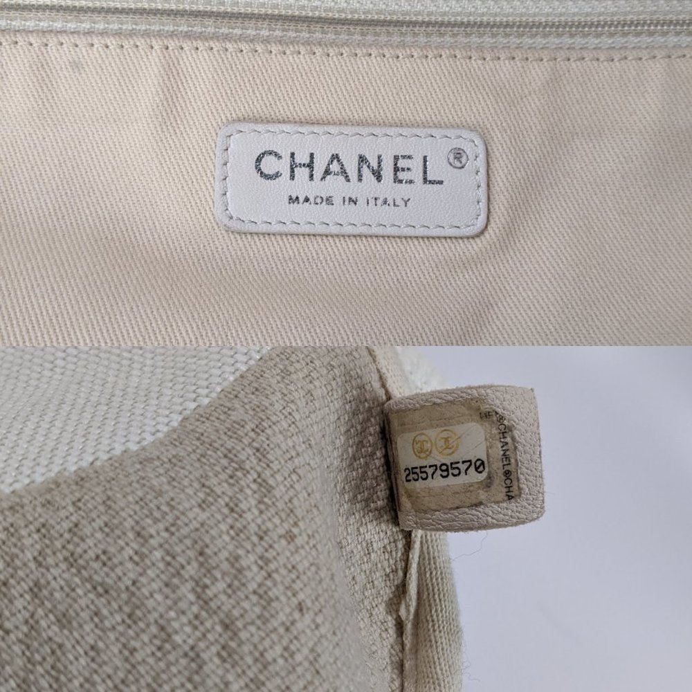 SOLD Chanel 18P Beige Canvas Large  Deauville Tote - Picture 12 of 12